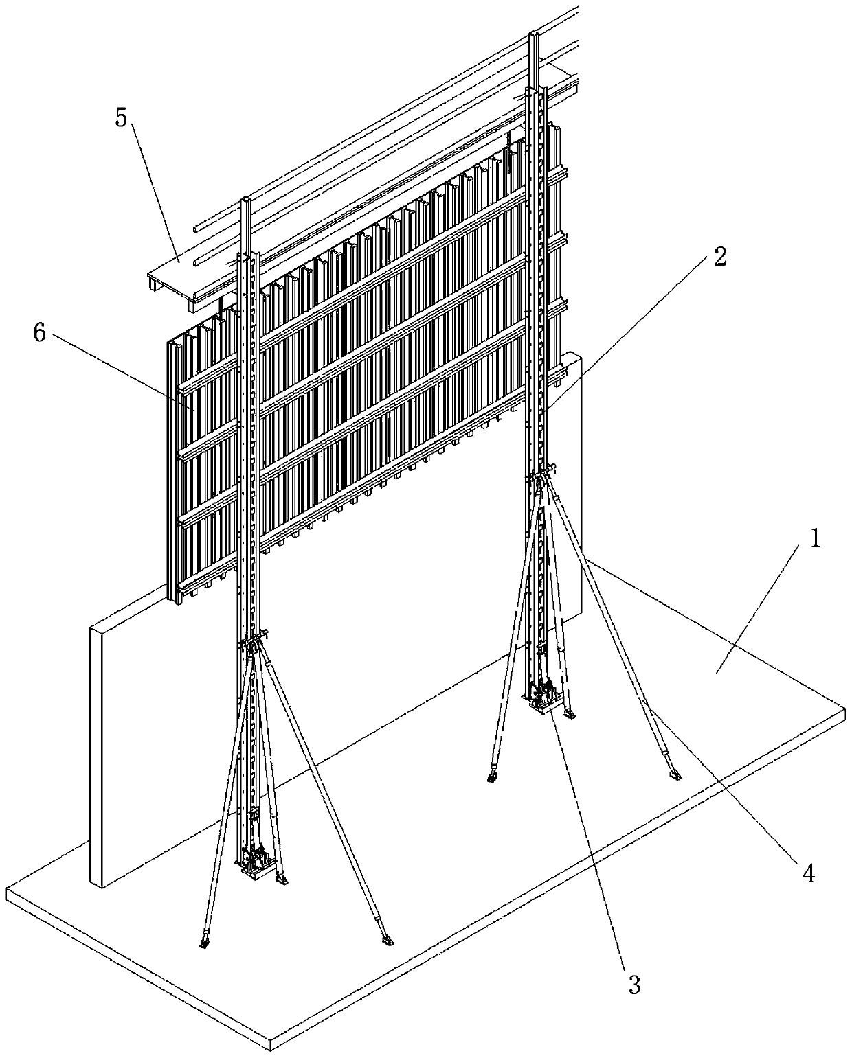 Floor-penetrating creeping formwork