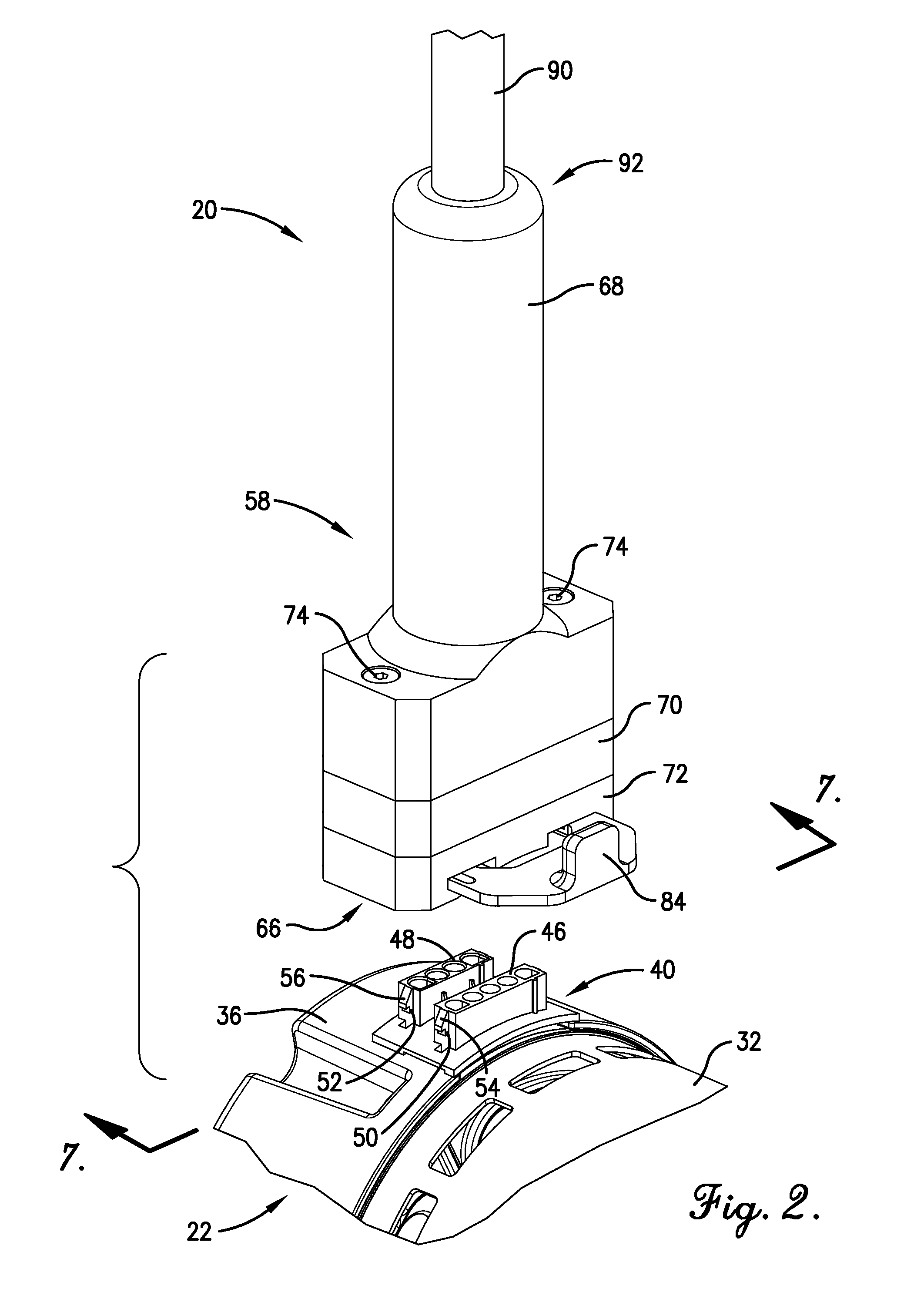 Motor programming tool with handle-mounted PCB