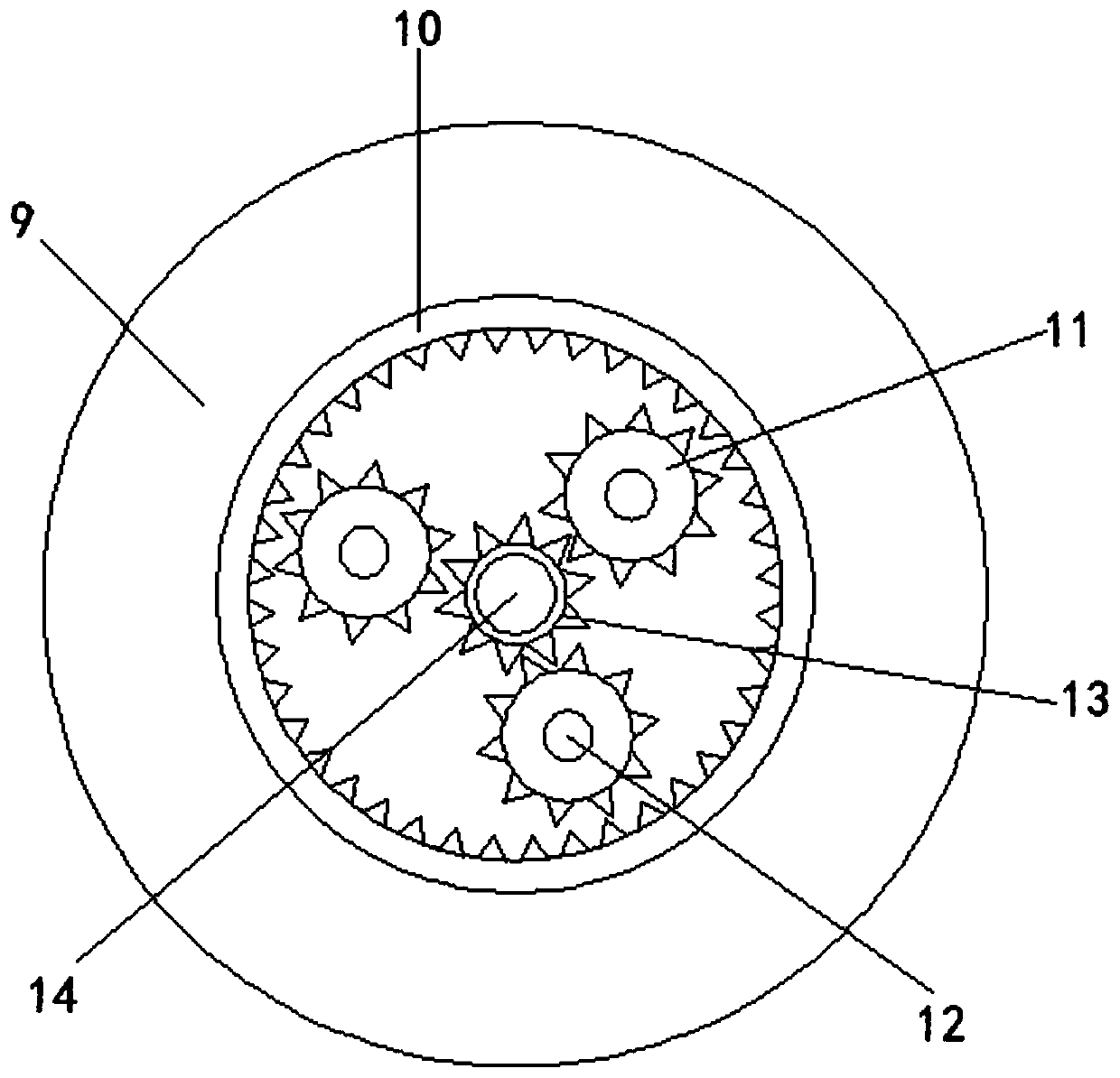 Motor heat dissipation device based on gear transmission principle