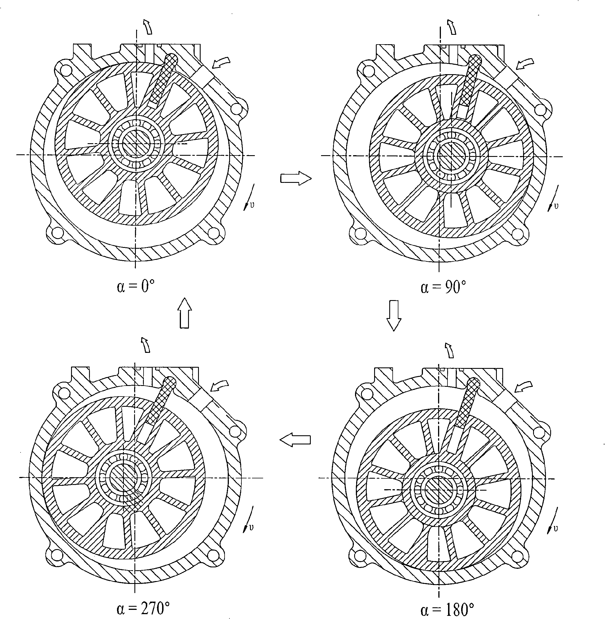 Translation type rotary compressing device