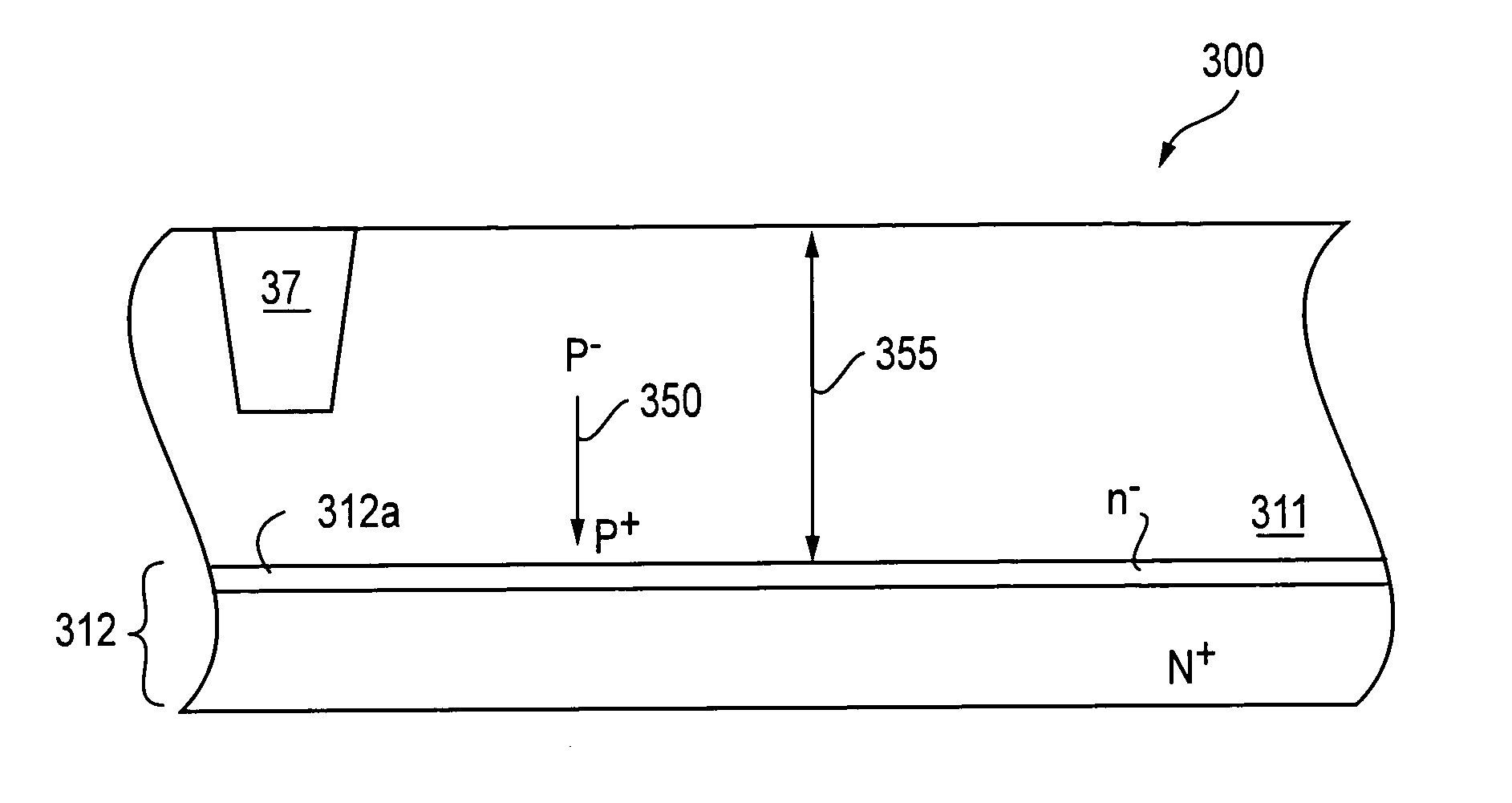 Imager with gradient doped EPI layer