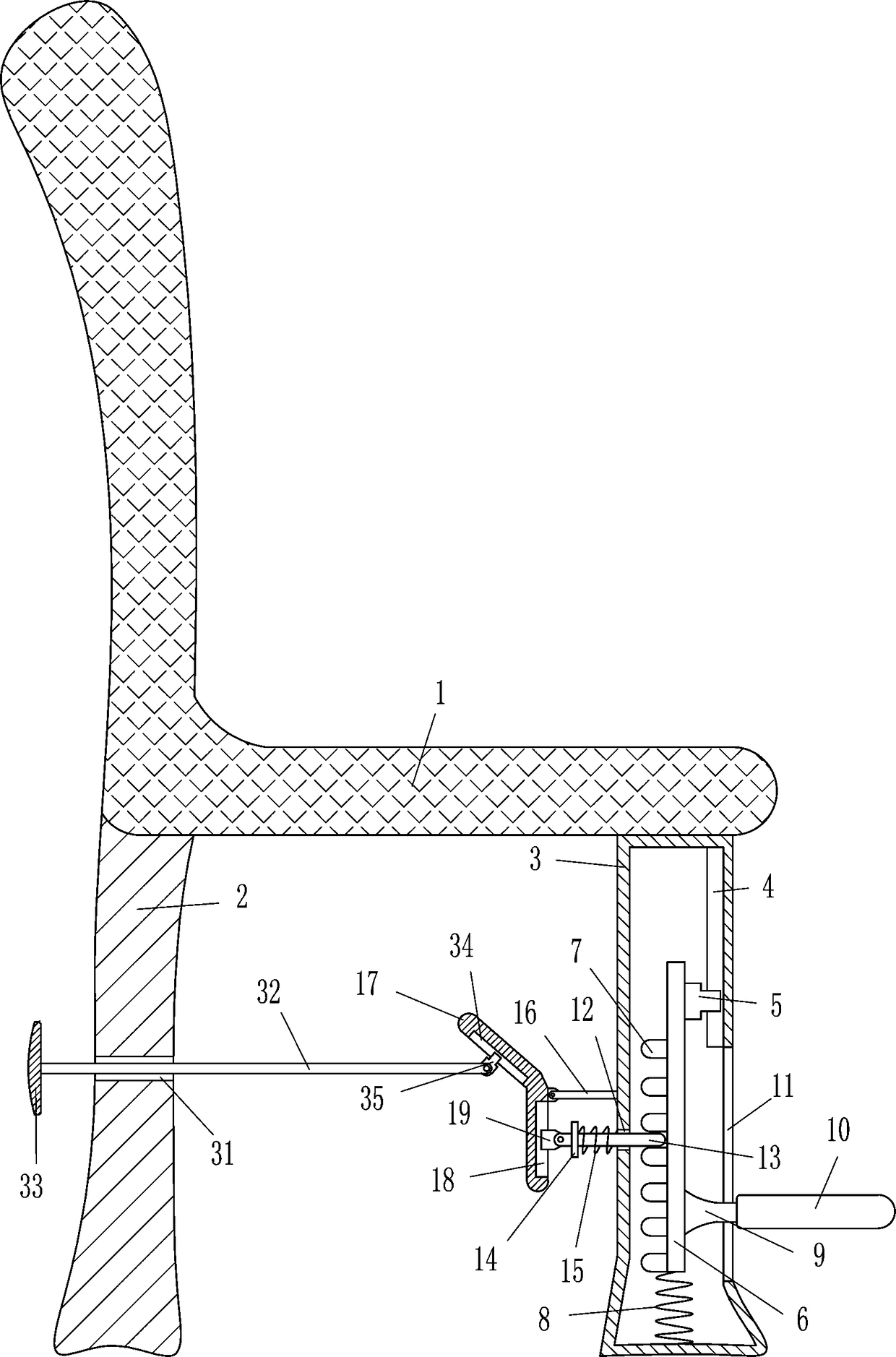 A pediatric injection foot fixing chair