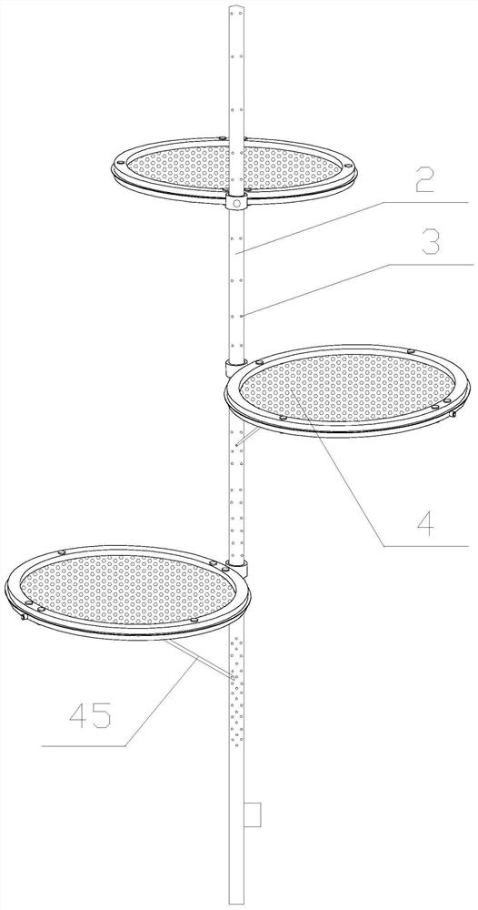 Multi-space high-dissolved-oxygen device based on freshwater shrimps and breeding and culture method thereof