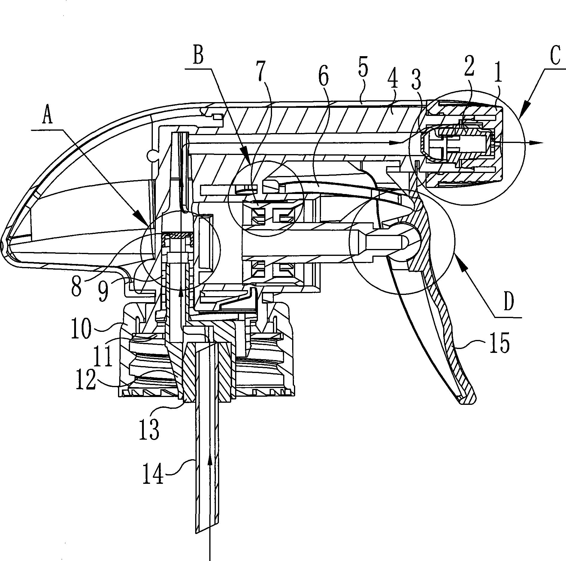 Full-plastic hand fastening type sprayer