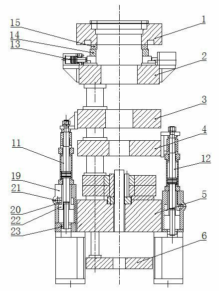 Powder metallurgy forming mold carrier with two point five or three point five lower palates