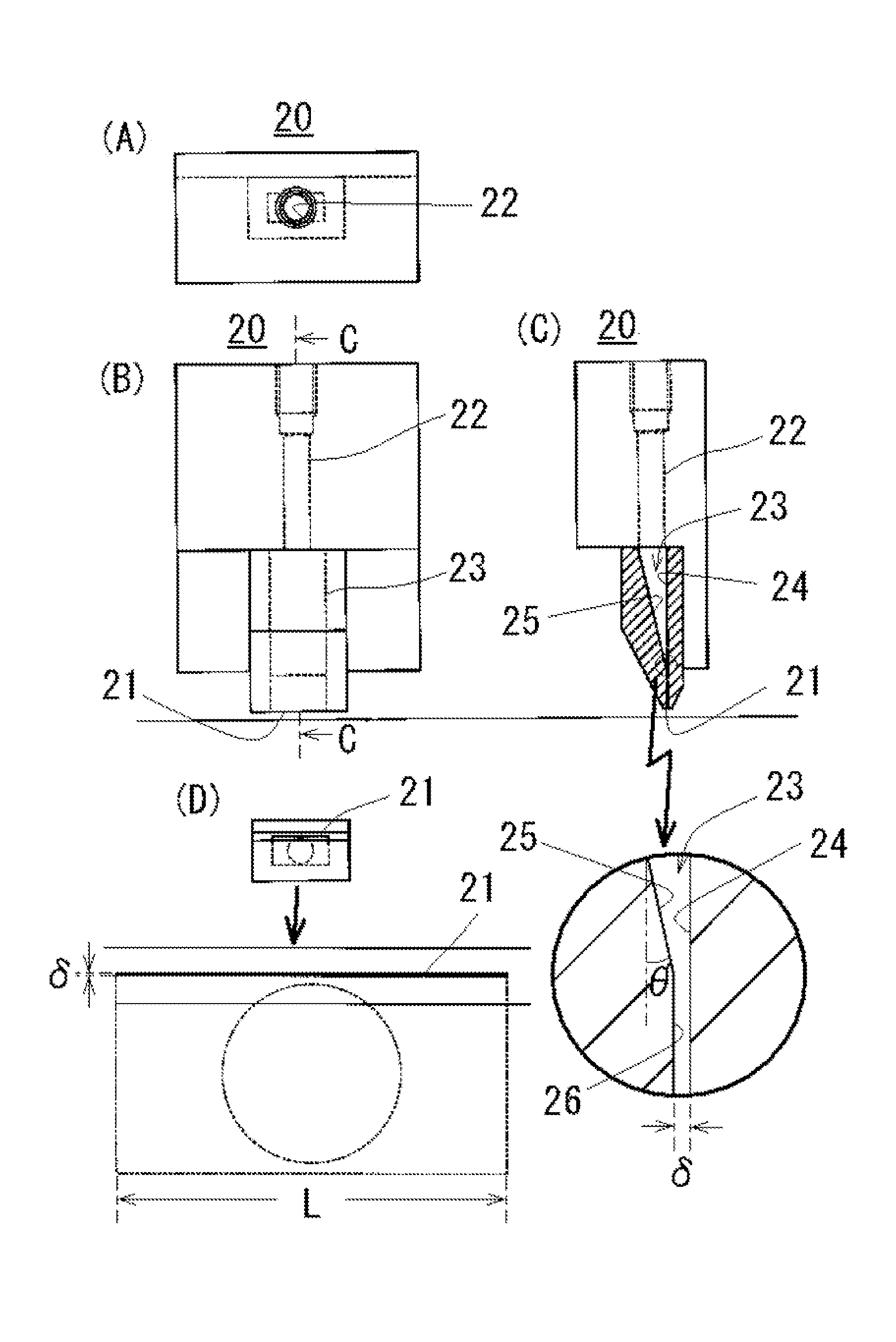 Scribing method using blasting machine