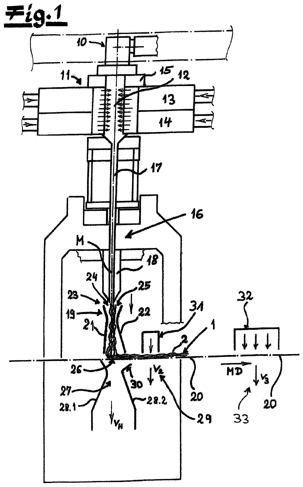 Method and apparatus for making a nonwoven from crimped filaments