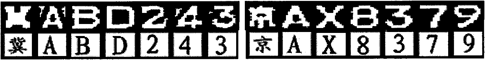 Method for recognizing characters of number plate images of motor vehicles based on trimetric projection