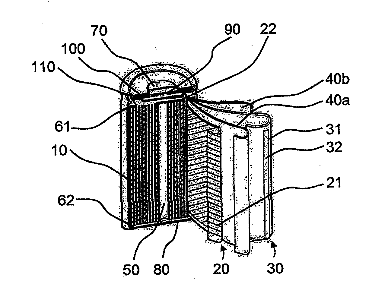 Electrochemical energy store comprising a separator