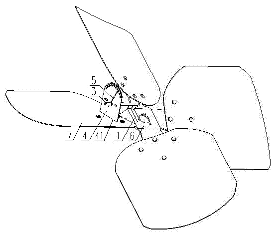 Measuring device for mounting angles of blades of axial flow fan