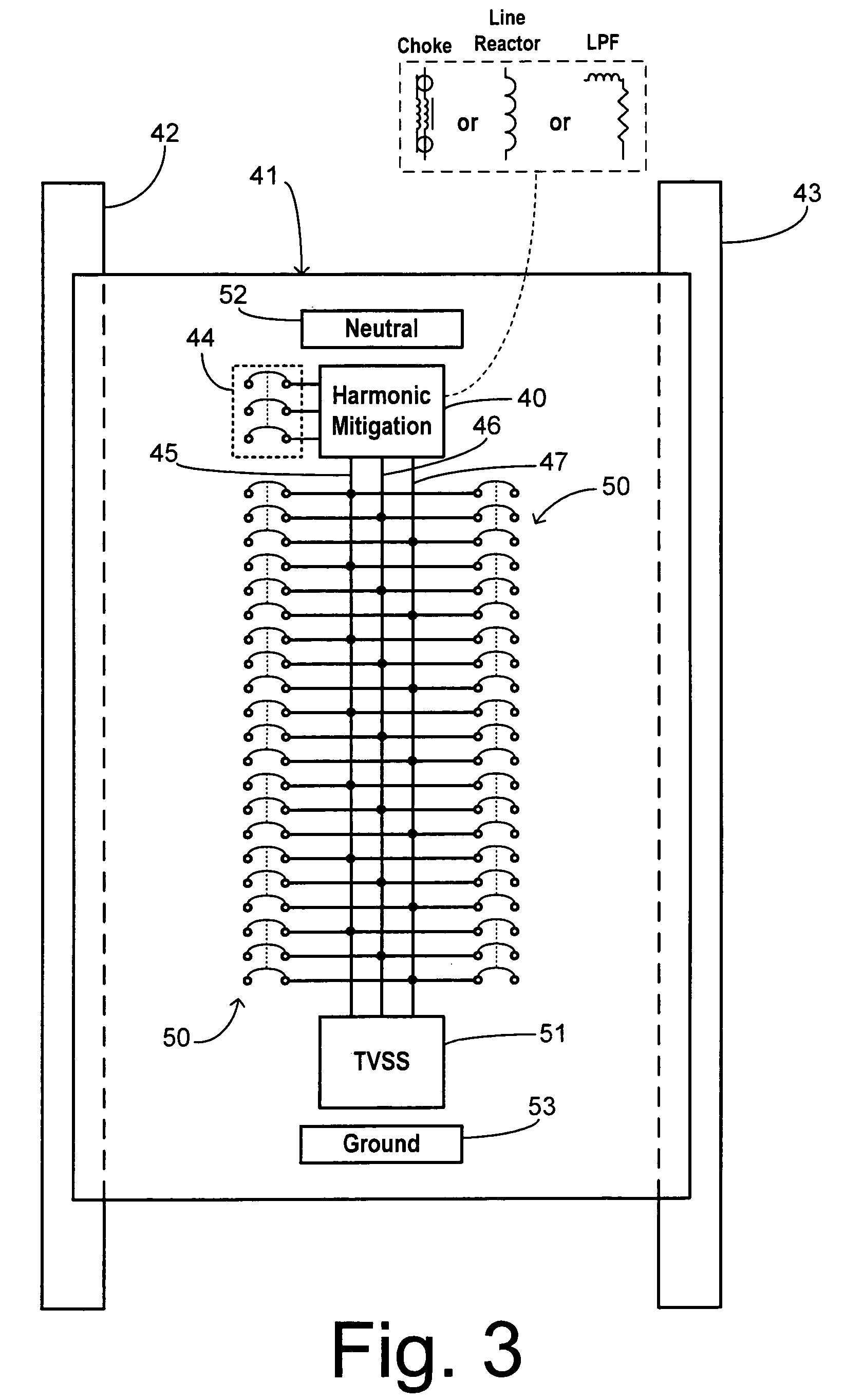 AC power distribution system with transient suppression and harmonic attenuation