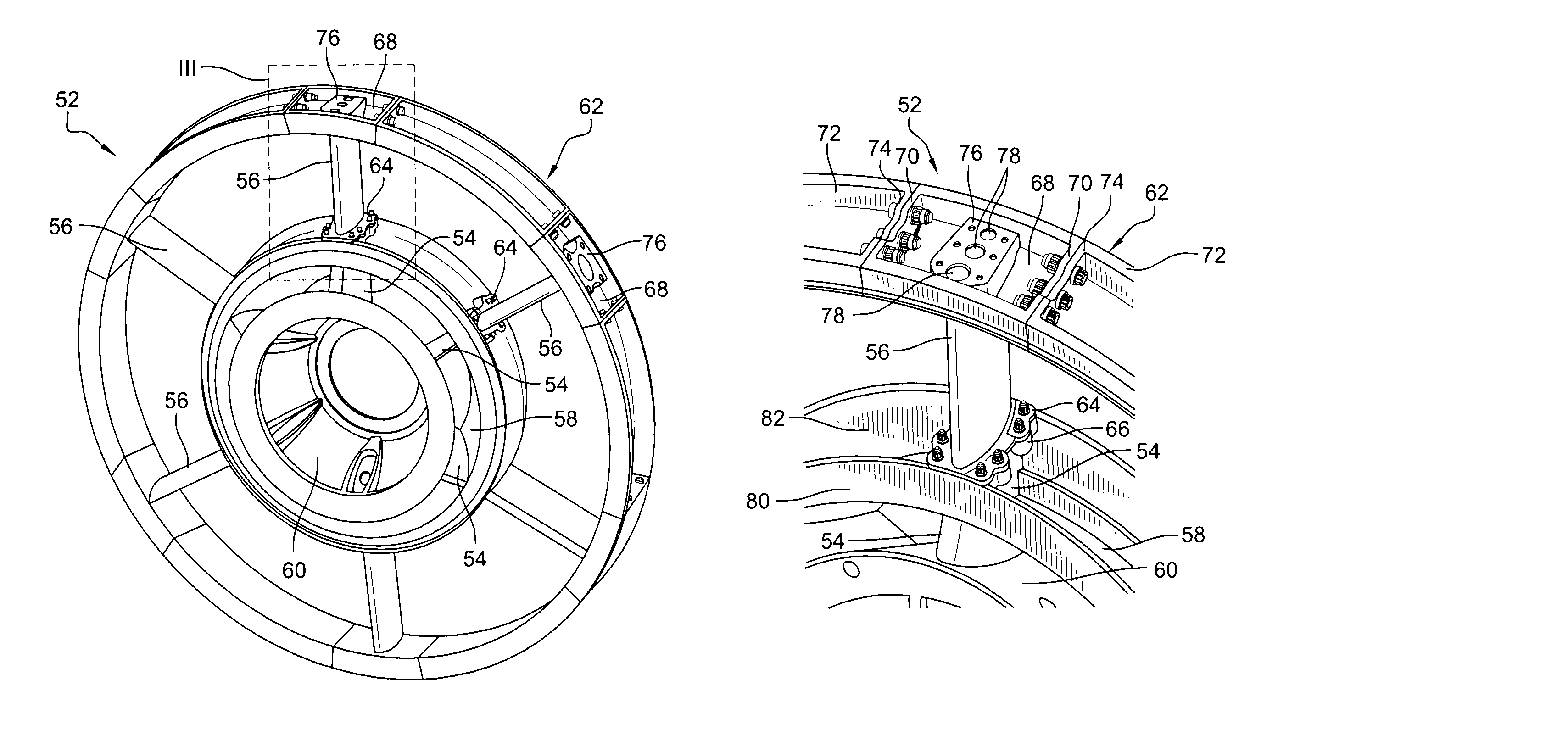 Structural frame for a turbomachine