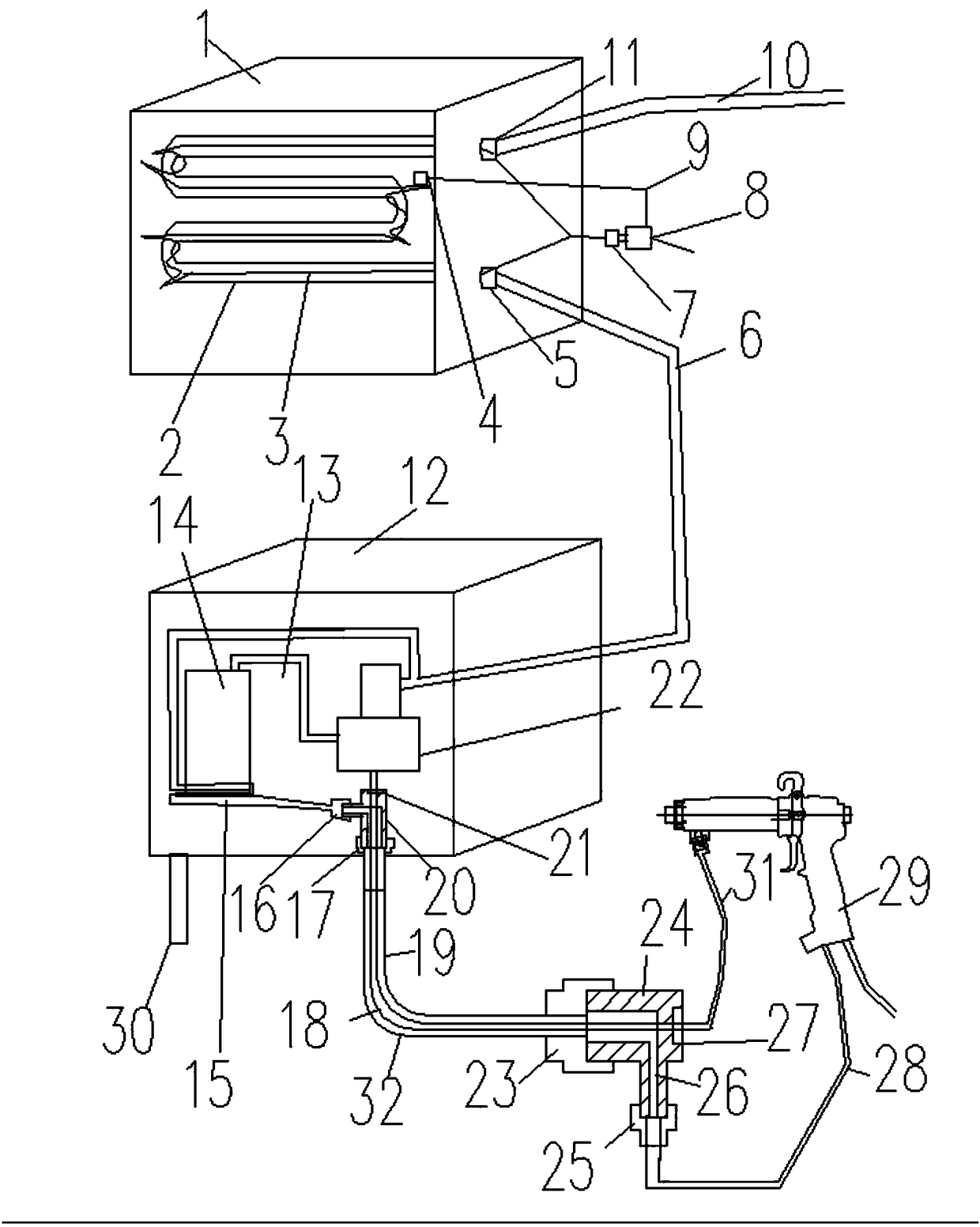 Electrostatic spray gun water-based paint heating equipment