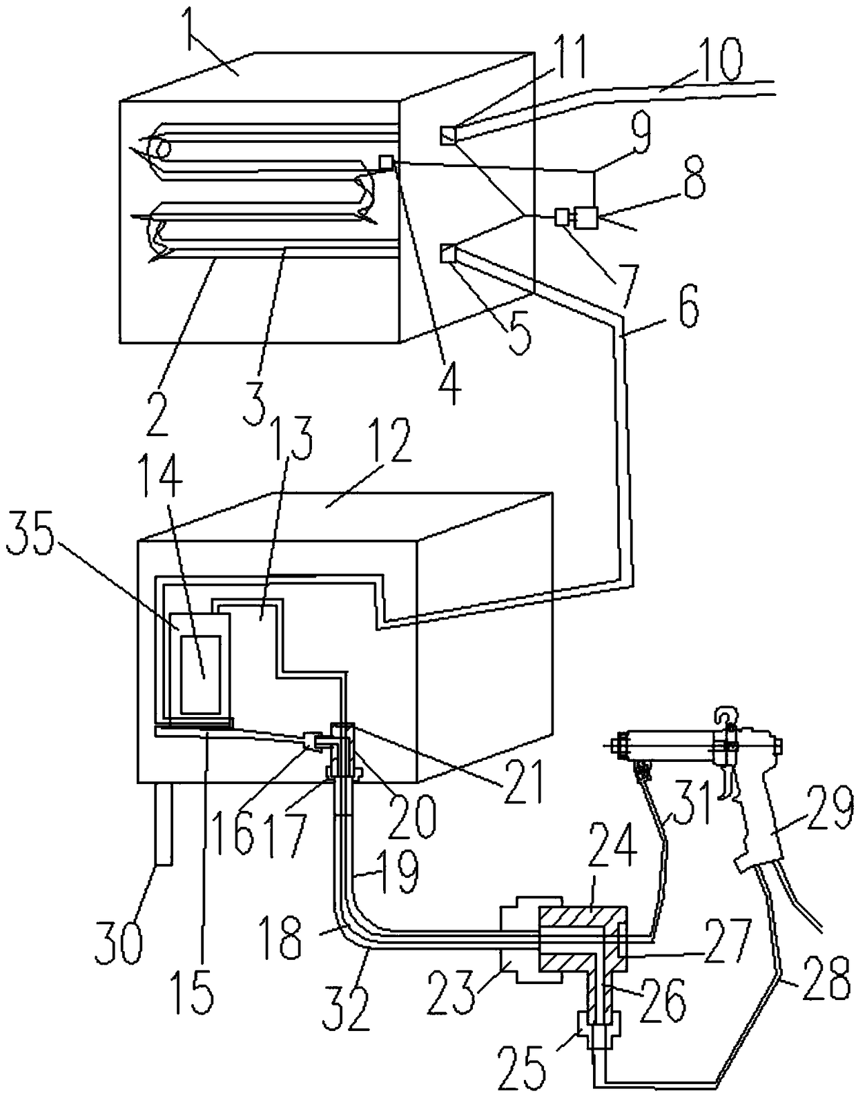 Electrostatic spray gun water-based paint heating equipment