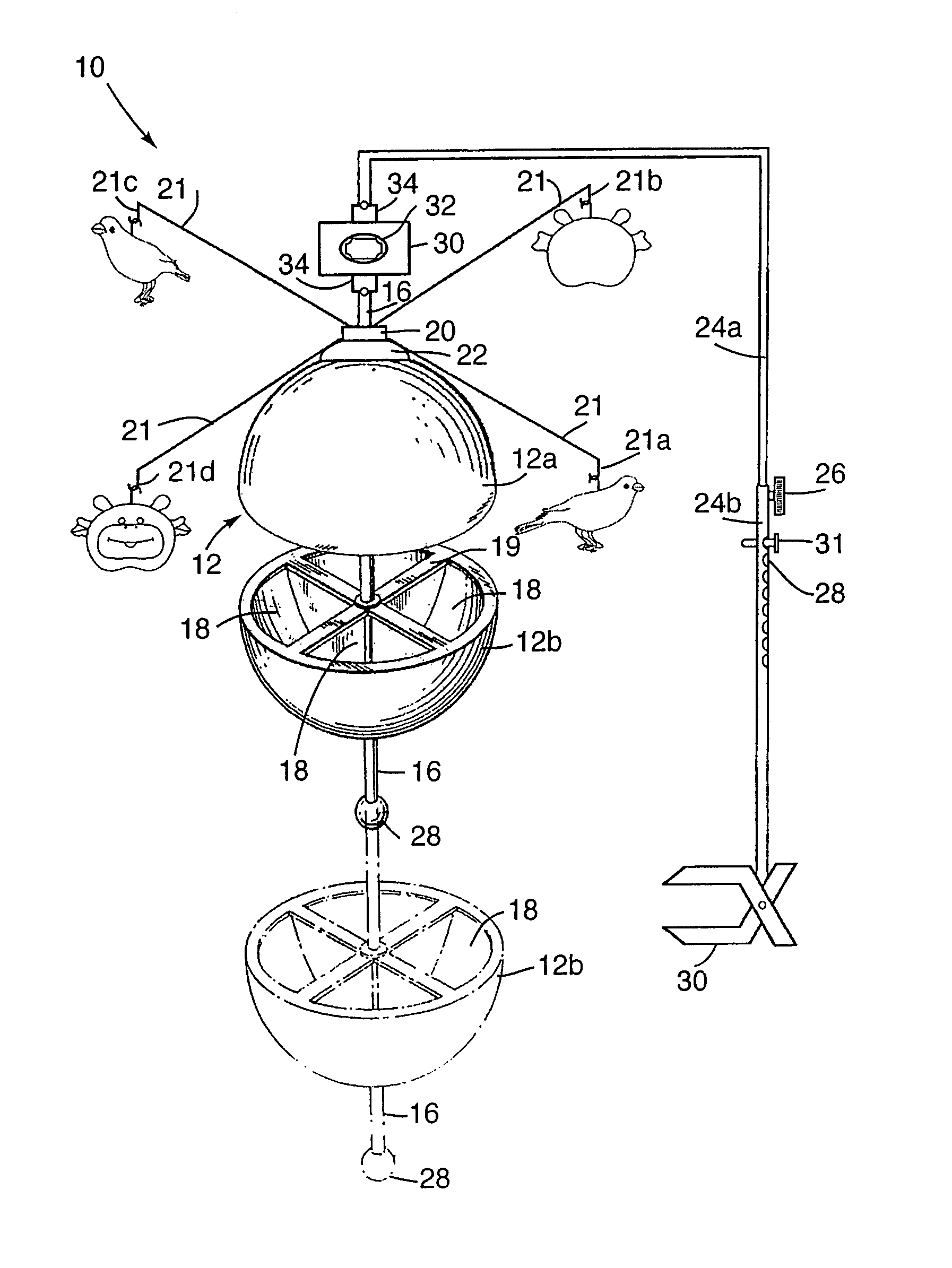 Infant stimulation and environment sterilizing device