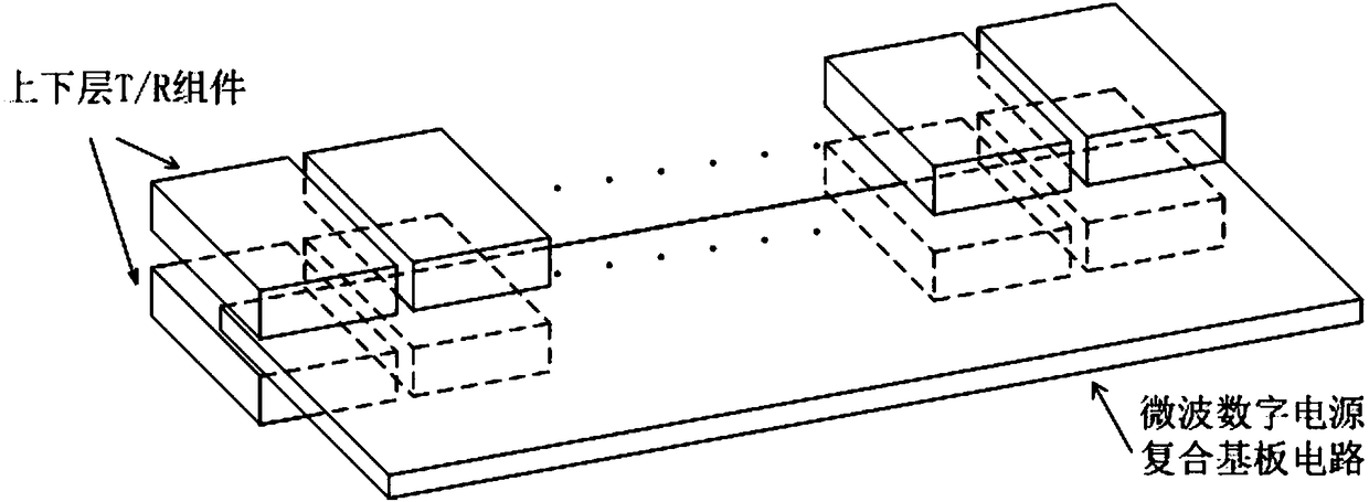 Microwave digital power supply composite substrate circuit based on sandwich structure and feeder device