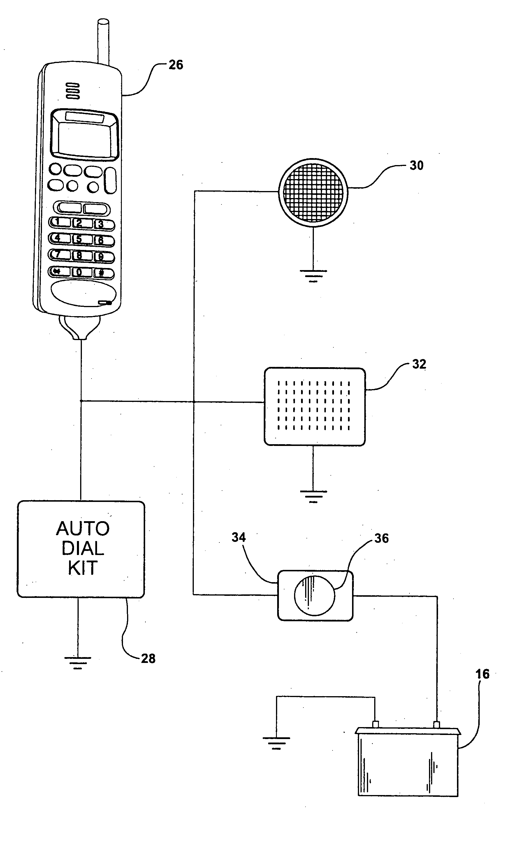 Wireless telephone system for electrically powered wheelchair