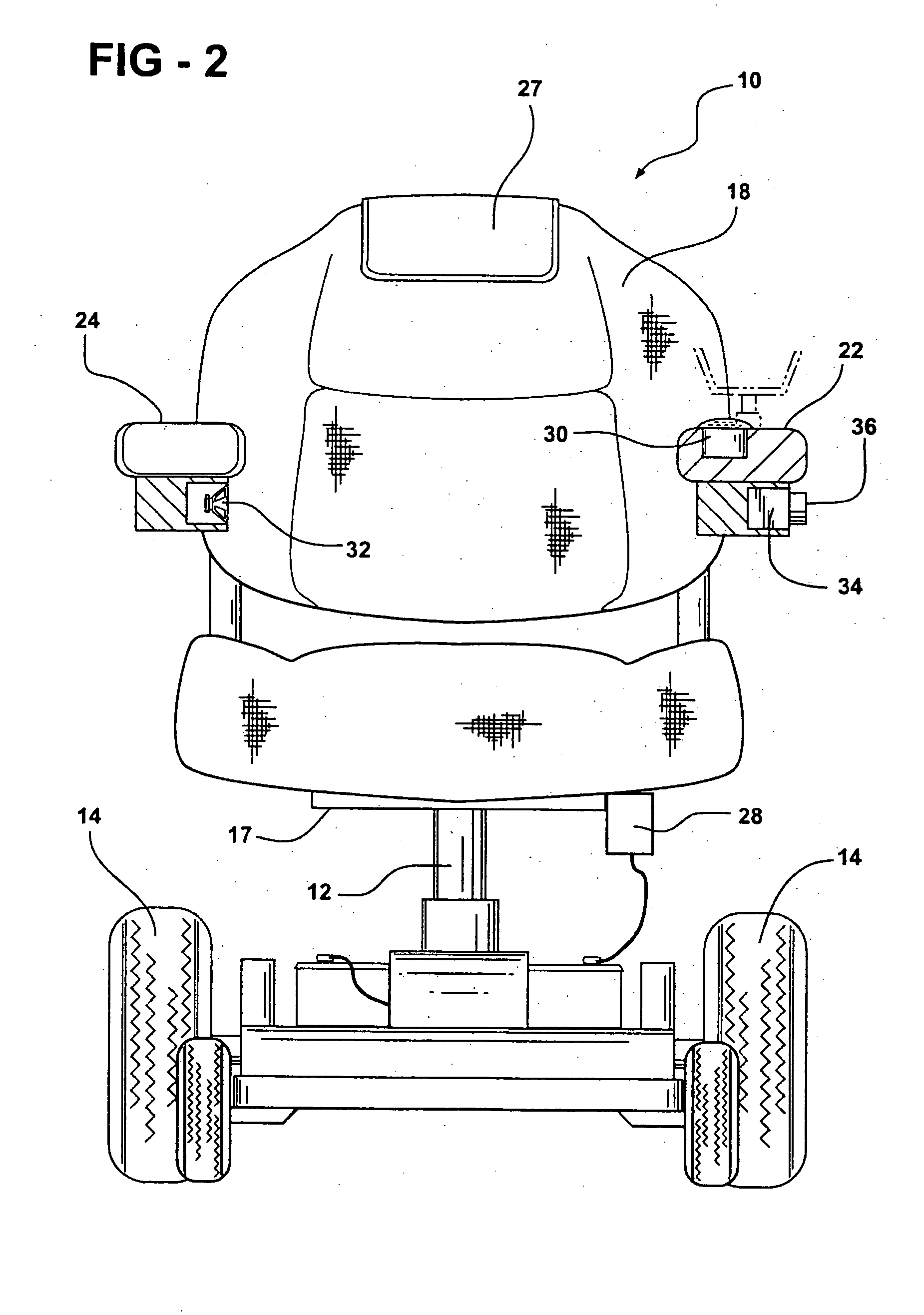 Wireless telephone system for electrically powered wheelchair