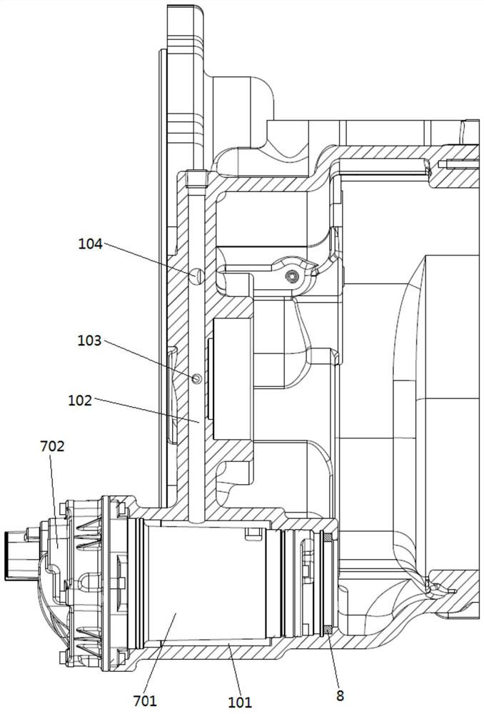 Lubricating structure of pure electric axle transmission system