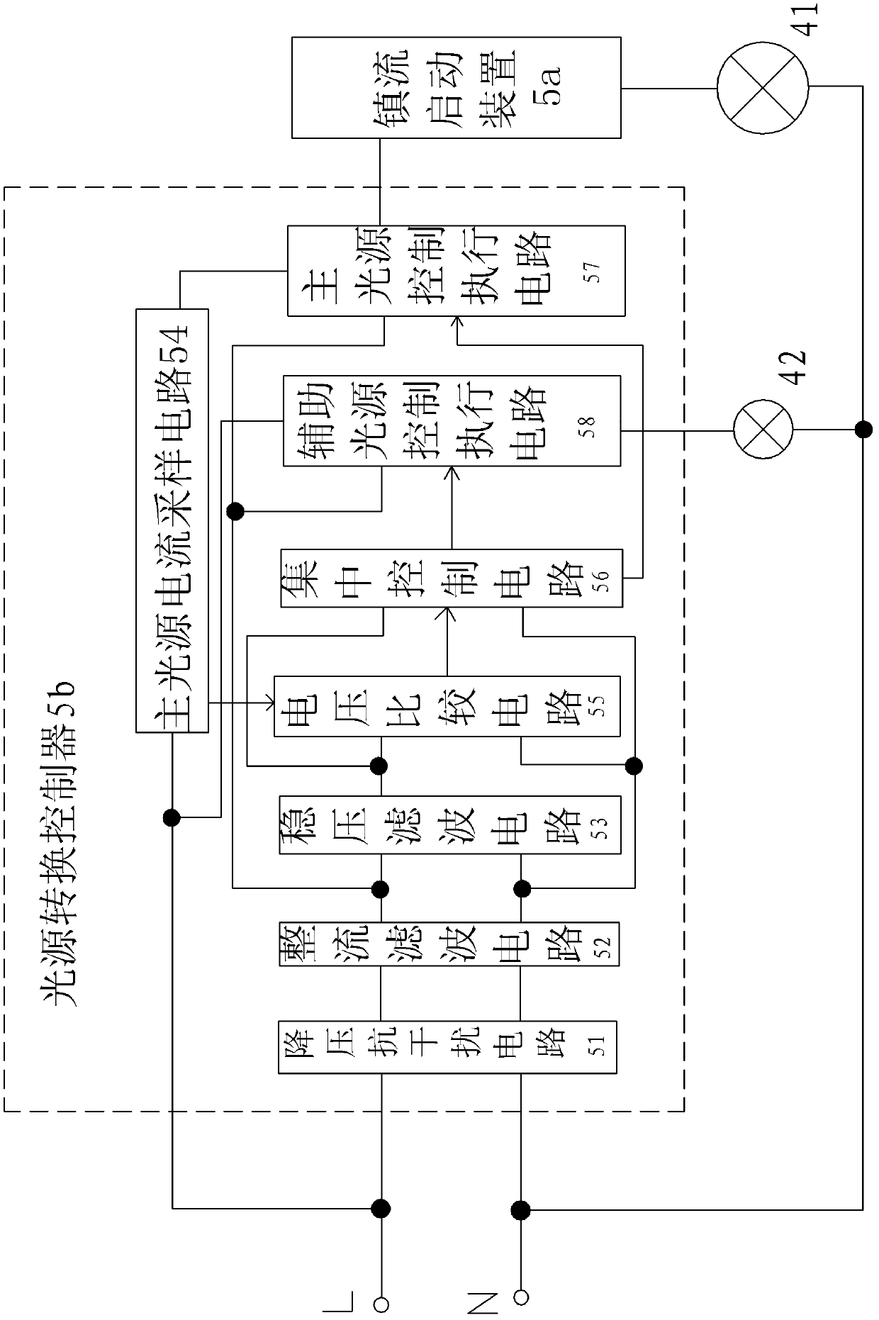 Dual-light-source converting illumination lamp