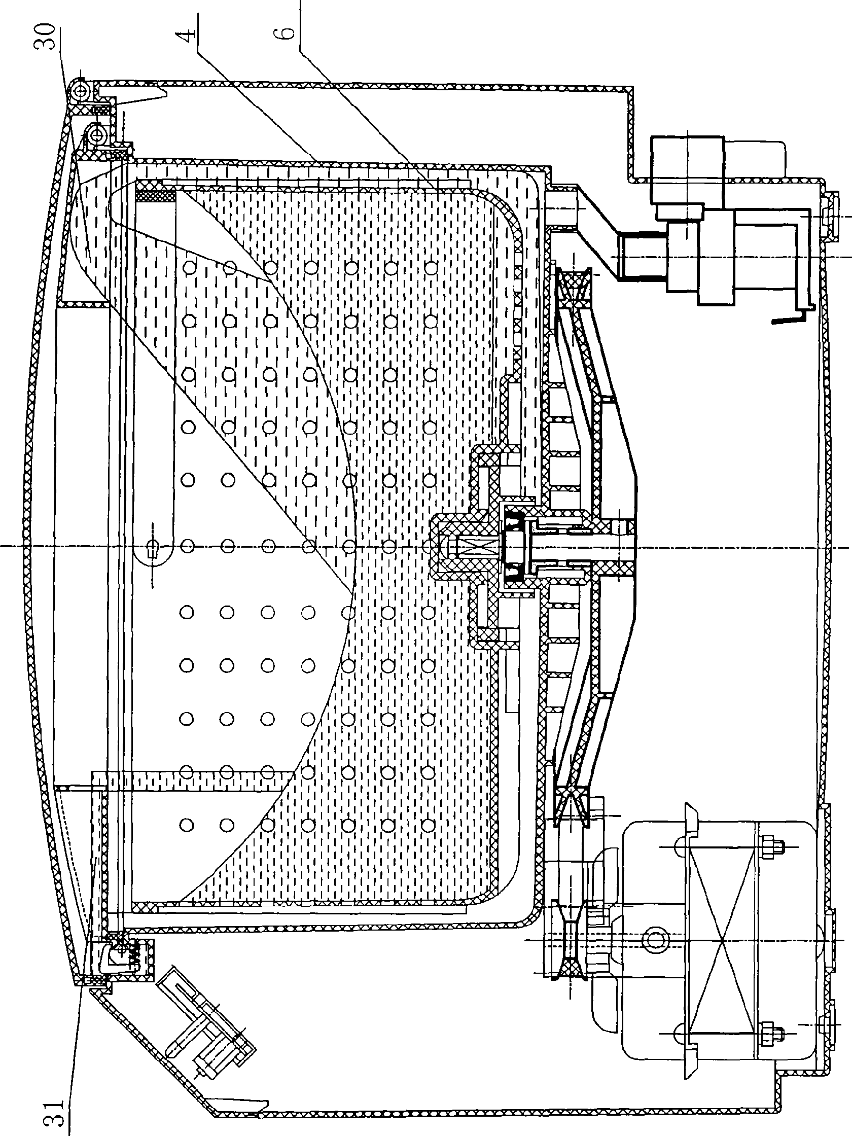 Annular water flow type machine for cleaning fruits and vegetables