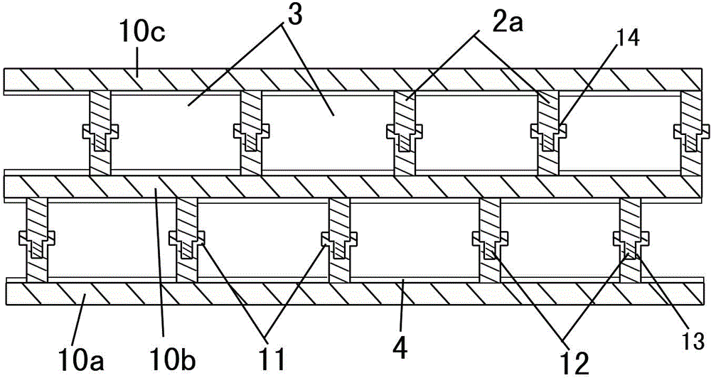 Vacuum insulating layer with a plurality of unit cavities