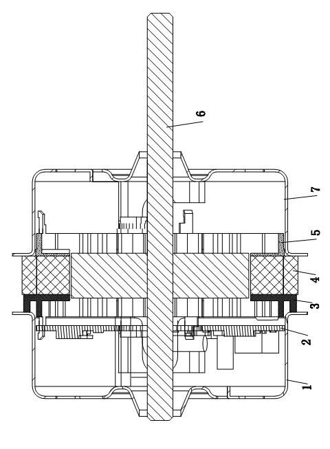 DC motor with insulating frame structures