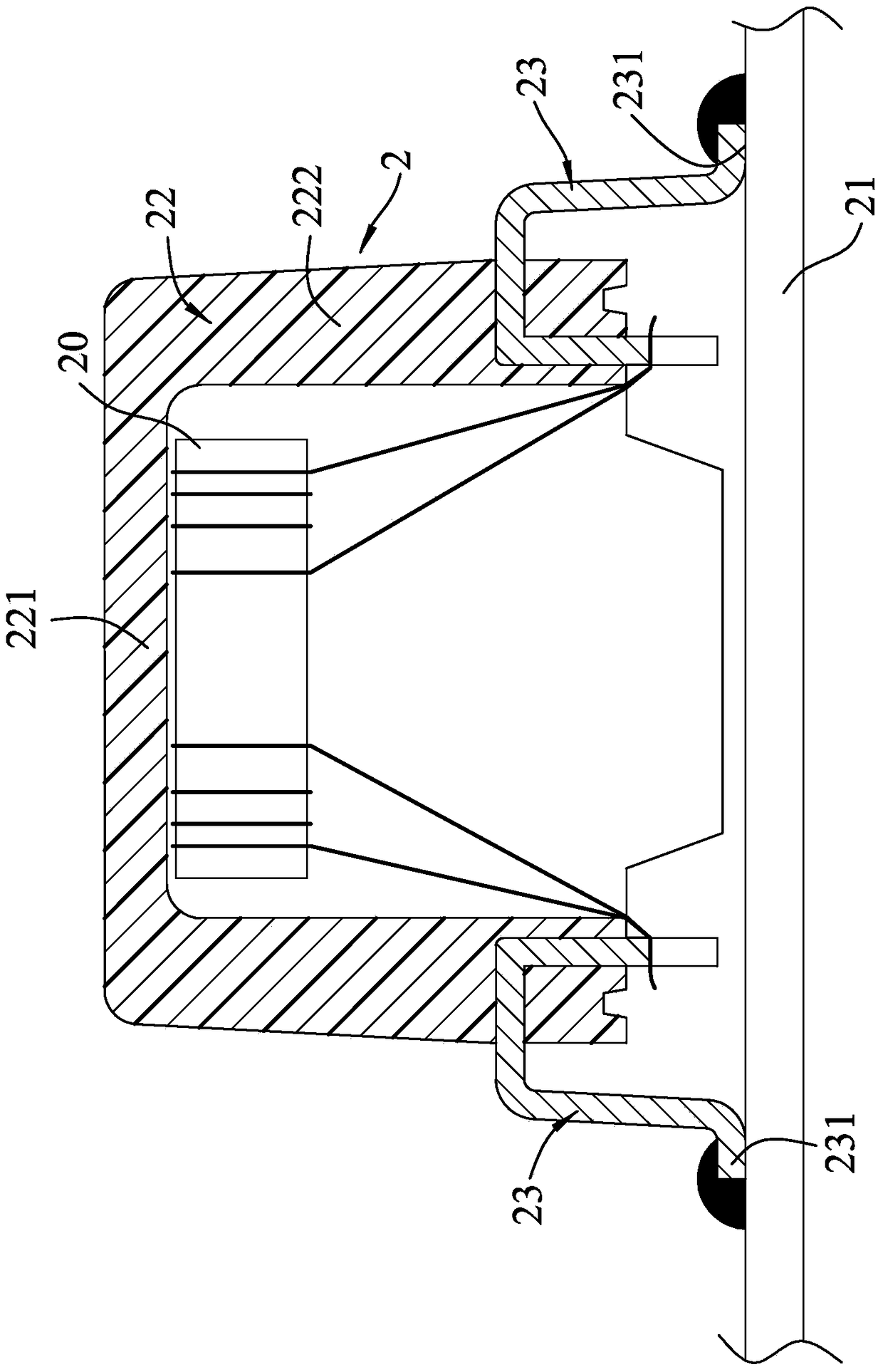 Electronic component holder with ring structure