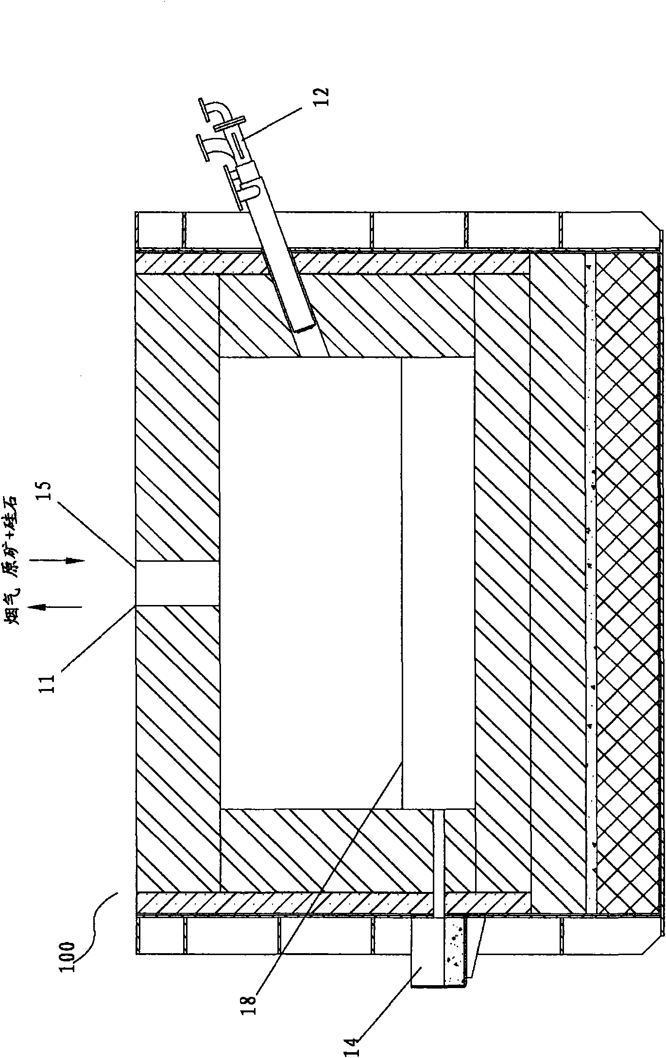 Reduction oxidation furnace for refining phosphorus by hot method