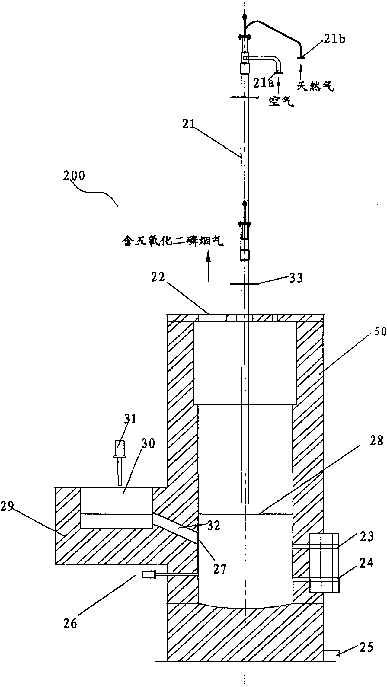 Reduction oxidation furnace for refining phosphorus by hot method