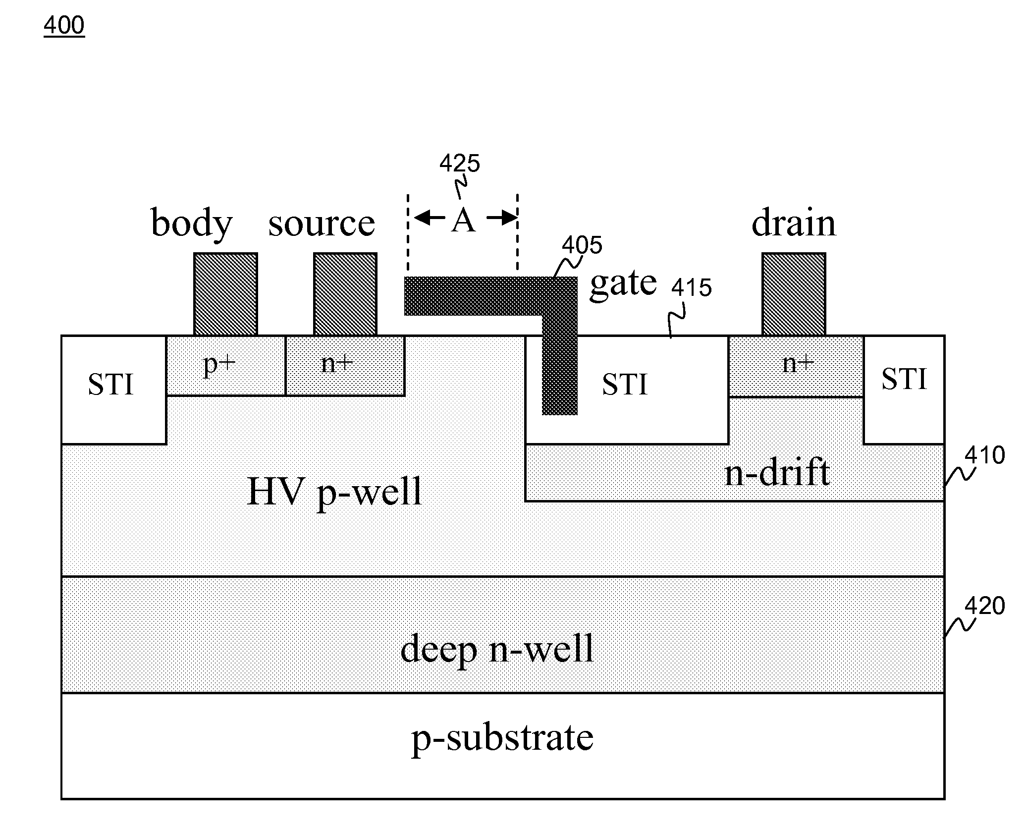 High speed orthogonal gate edmos device and fabrication