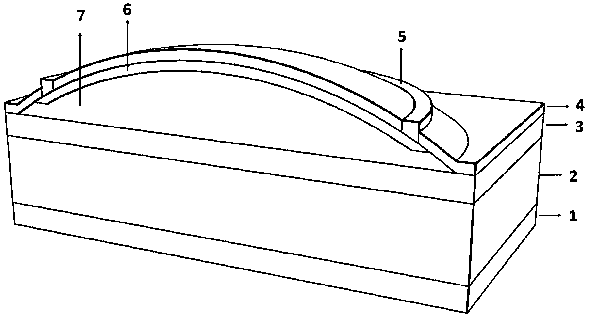 4H-SiC ultraviolet photoelectric detector with spherical crown structure, and preparation method