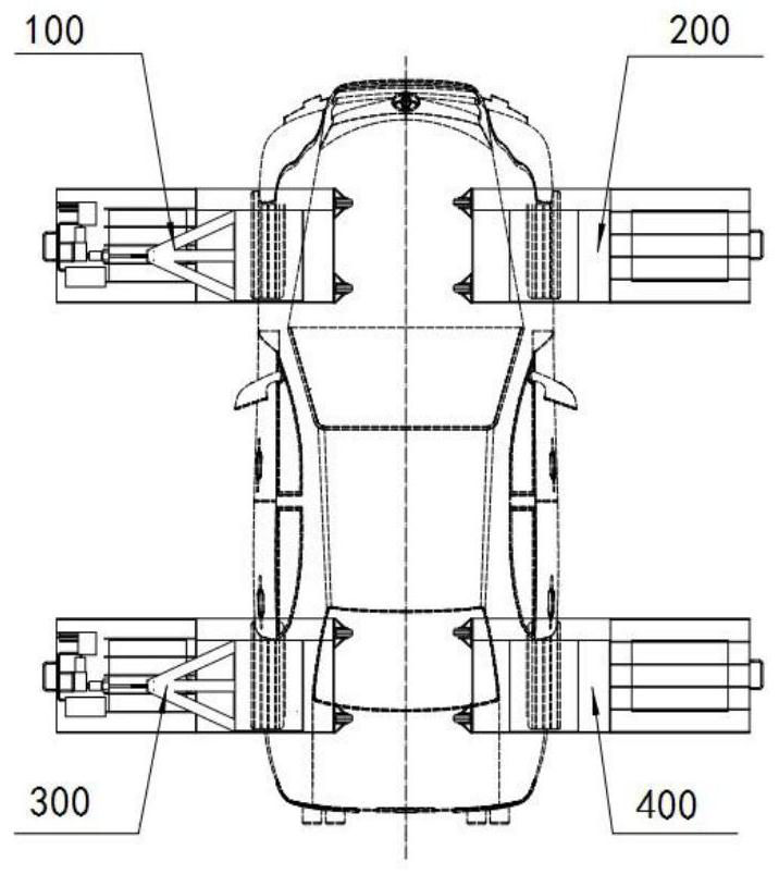 Electric straightening device for straightening collision test vehicle