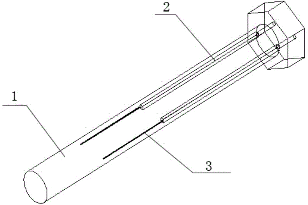 Stress monitoring sensor and method for connecting bolt of fiber bragg grating structure