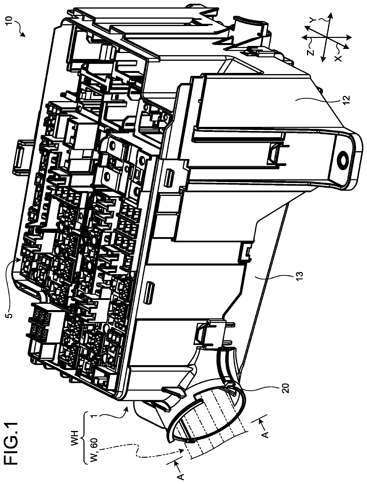 Electric wire fixing structure, electrical connection box, and wire harness