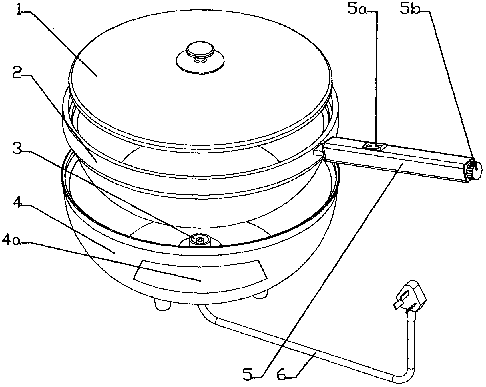 Split type vacuum thermal insulation ultrasonic electromagnetic frying pan