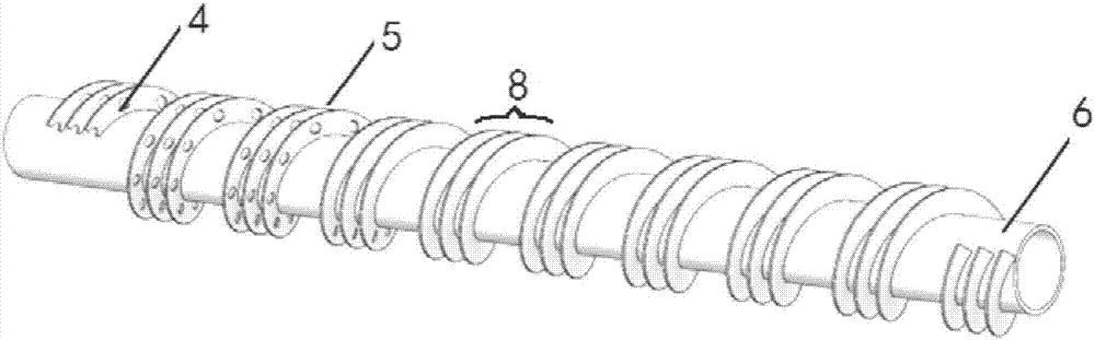 Spiral belt winding guide concentric launching cylinder