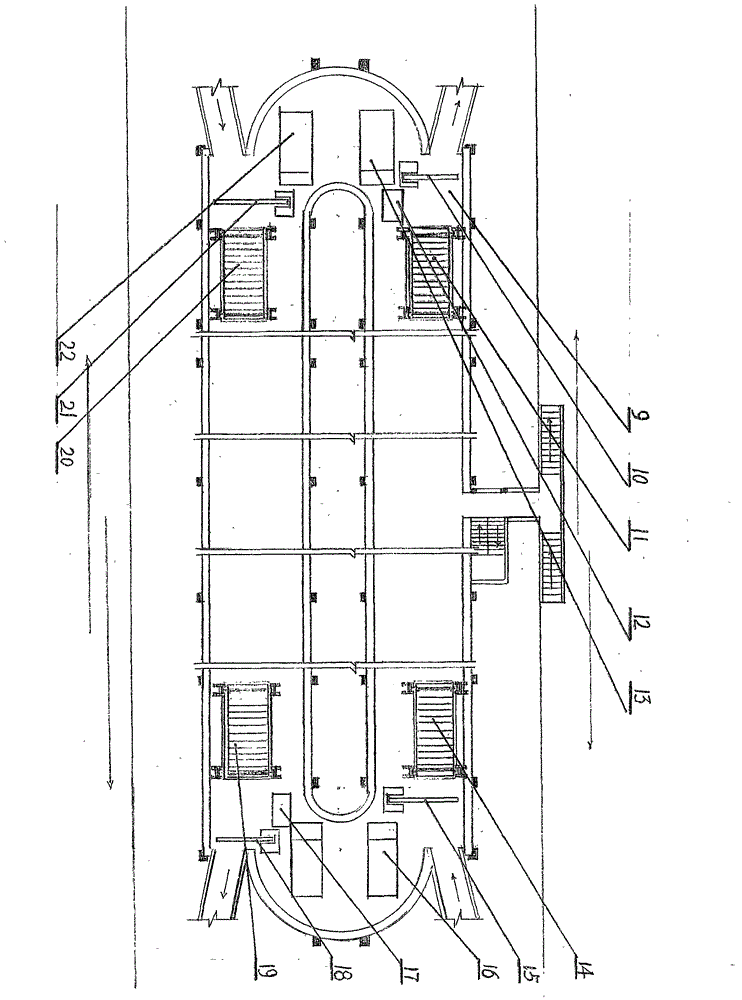 Urban road overhead garden type electric skip-floor parking business building