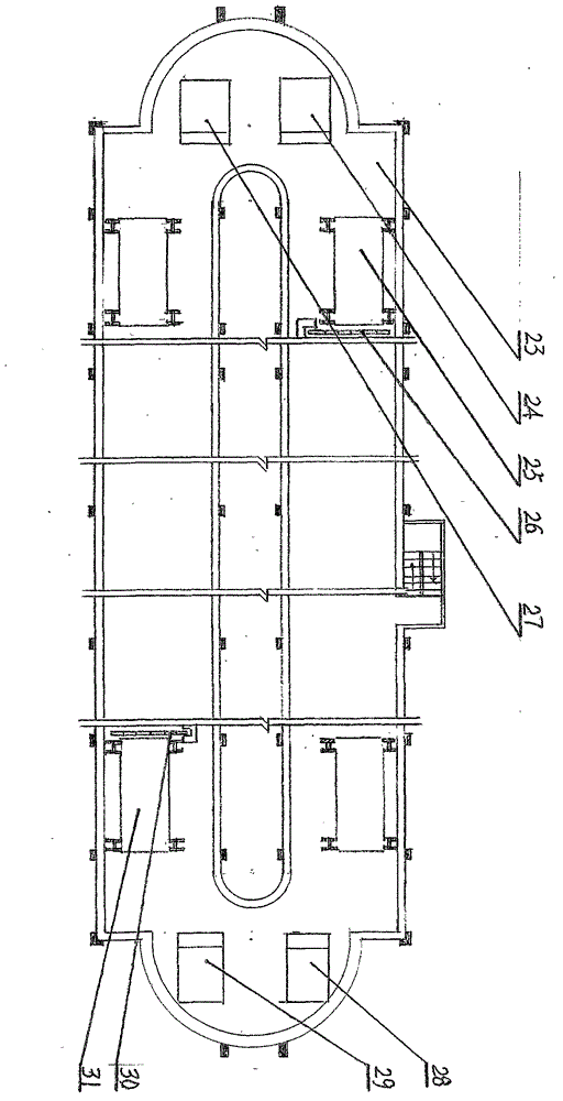 Urban road overhead garden type electric skip-floor parking business building