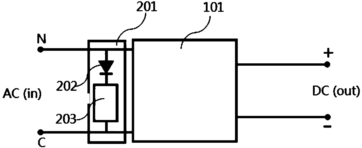 A half-wave shunt type LED lamp driving device