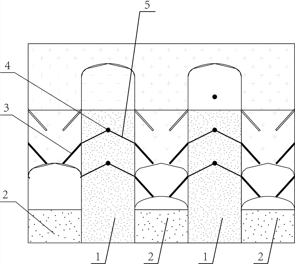 Continuous and multilayer pre-support method of short downward anchor cable