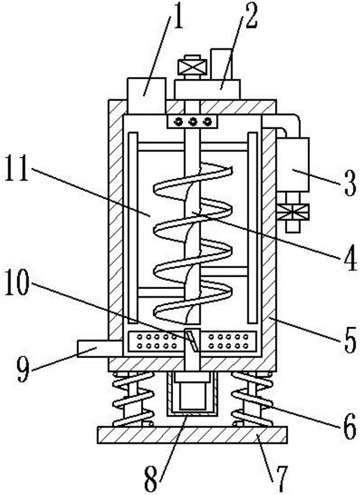 Vibration damping type dust-removing and high-efficiency bidirectional stirring equipment