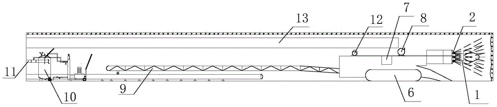 Dust preventing device of machine digging surface and dust preventing method