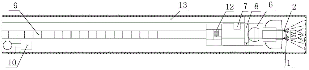 Dust preventing device of machine digging surface and dust preventing method