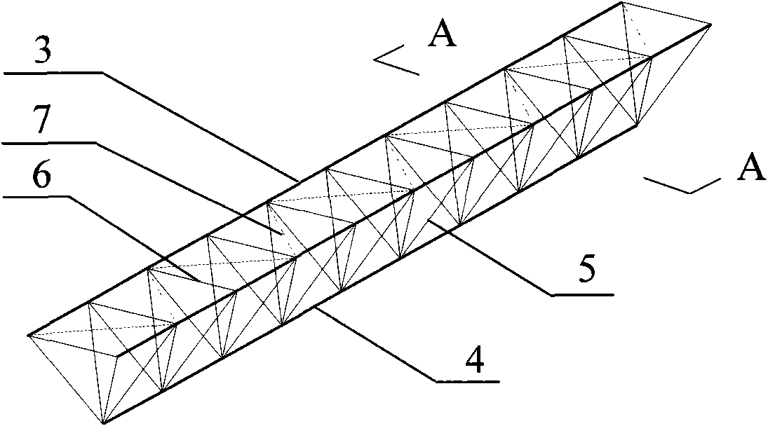 Large lattice structure with plate type grid substructure and cylindrical surface type crossed space truss system