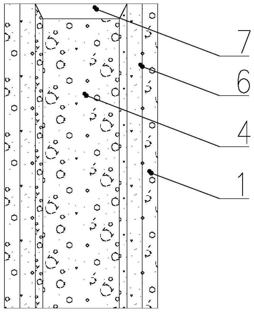 Vertical hole grouting type concrete internal partition wall filling building block