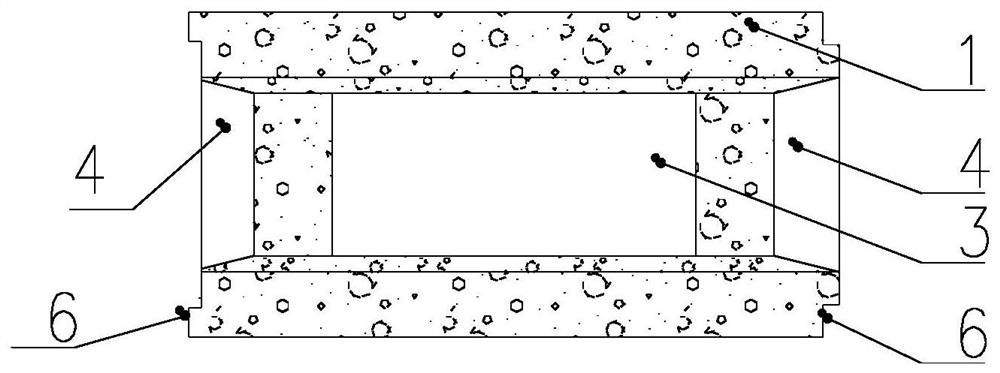 Vertical hole grouting type concrete internal partition wall filling building block