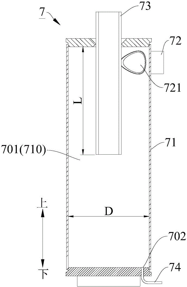 Gas-liquid separator and heat pump unit comprising same