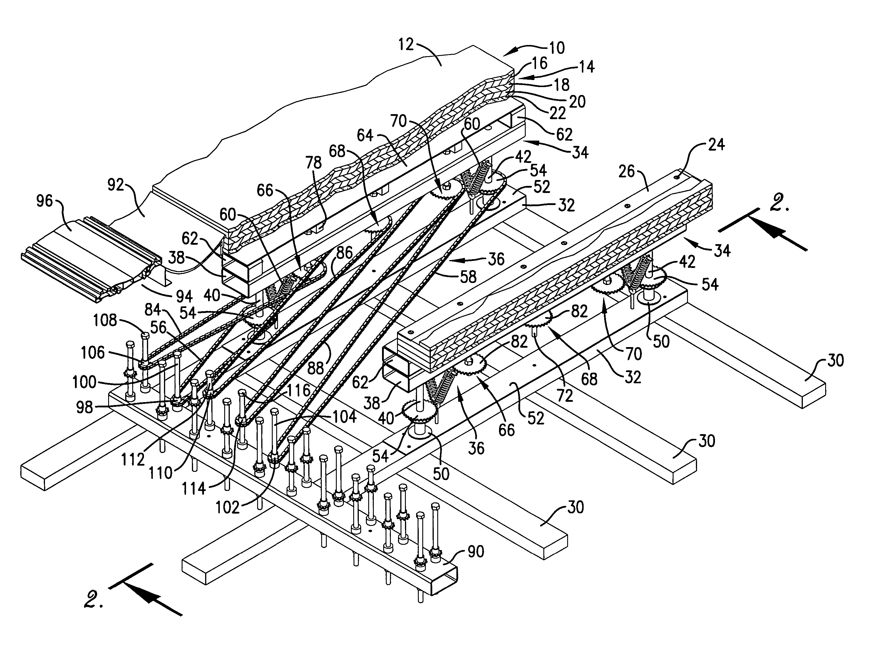 Bowling lane construction providing adjustable lane topography