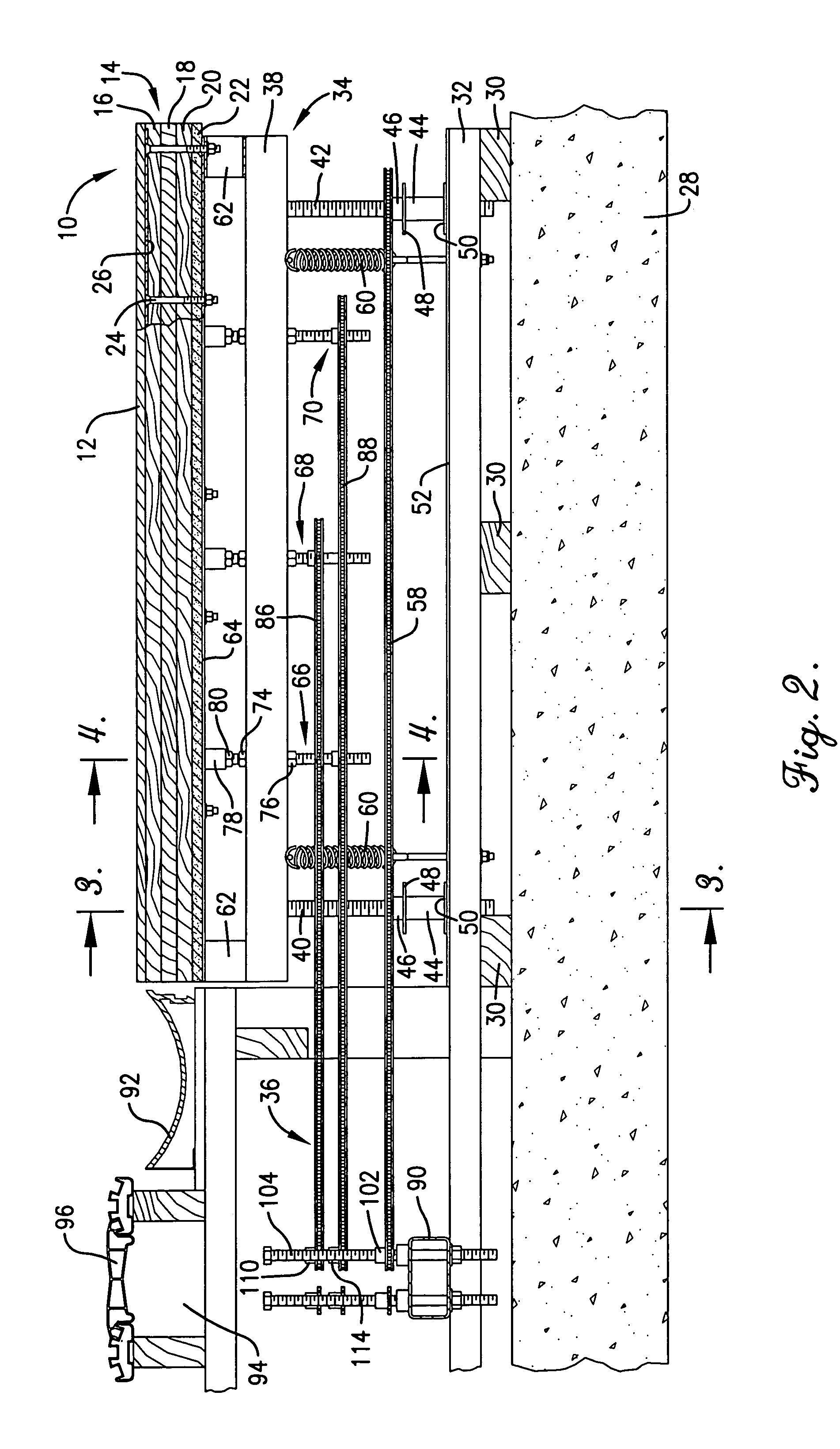 Bowling lane construction providing adjustable lane topography